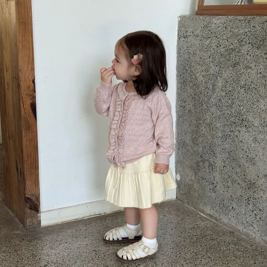 -クロシェ編みフリルニットカーディガン【mh0011165】 - mamahalo shop - カーディガン・パーカー -  べビー服 - 子供服 - 男の子 - 女の子