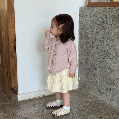 -クロシェ編みフリルニットカーディガン【mh0011165】 - mamahalo shop - カーディガン・パーカー -  べビー服 - 子供服 - 男の子 - 女の子