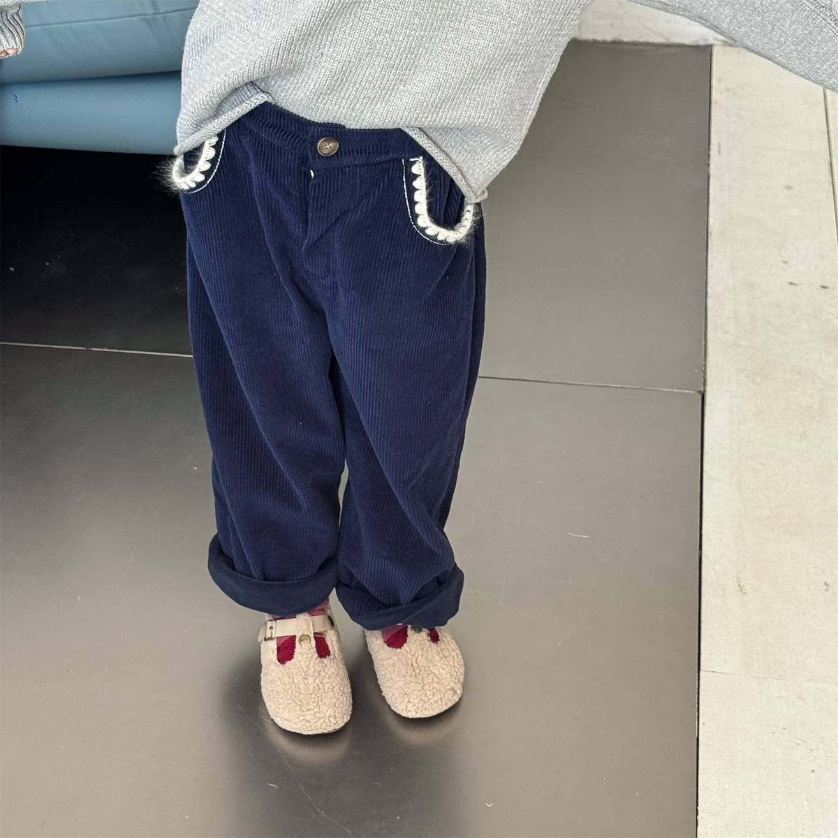 -コーデュロイロングパンツ 裏起毛 暖か長ズボン コットン素材【mh0011415】 - mamahalo shop - ロングパンツ・スウェットパンツ -  べビー服 - 子供服 - 男の子 - 女の子