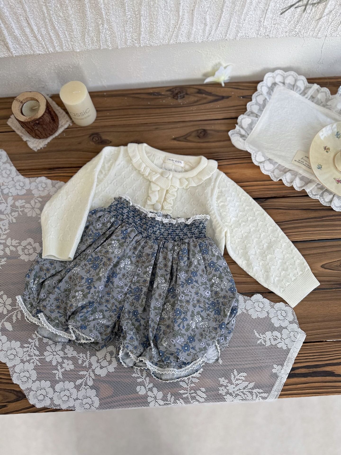Lace Floral Lantern Shorts レース付花柄ランタンショーツ【mh0012114】
