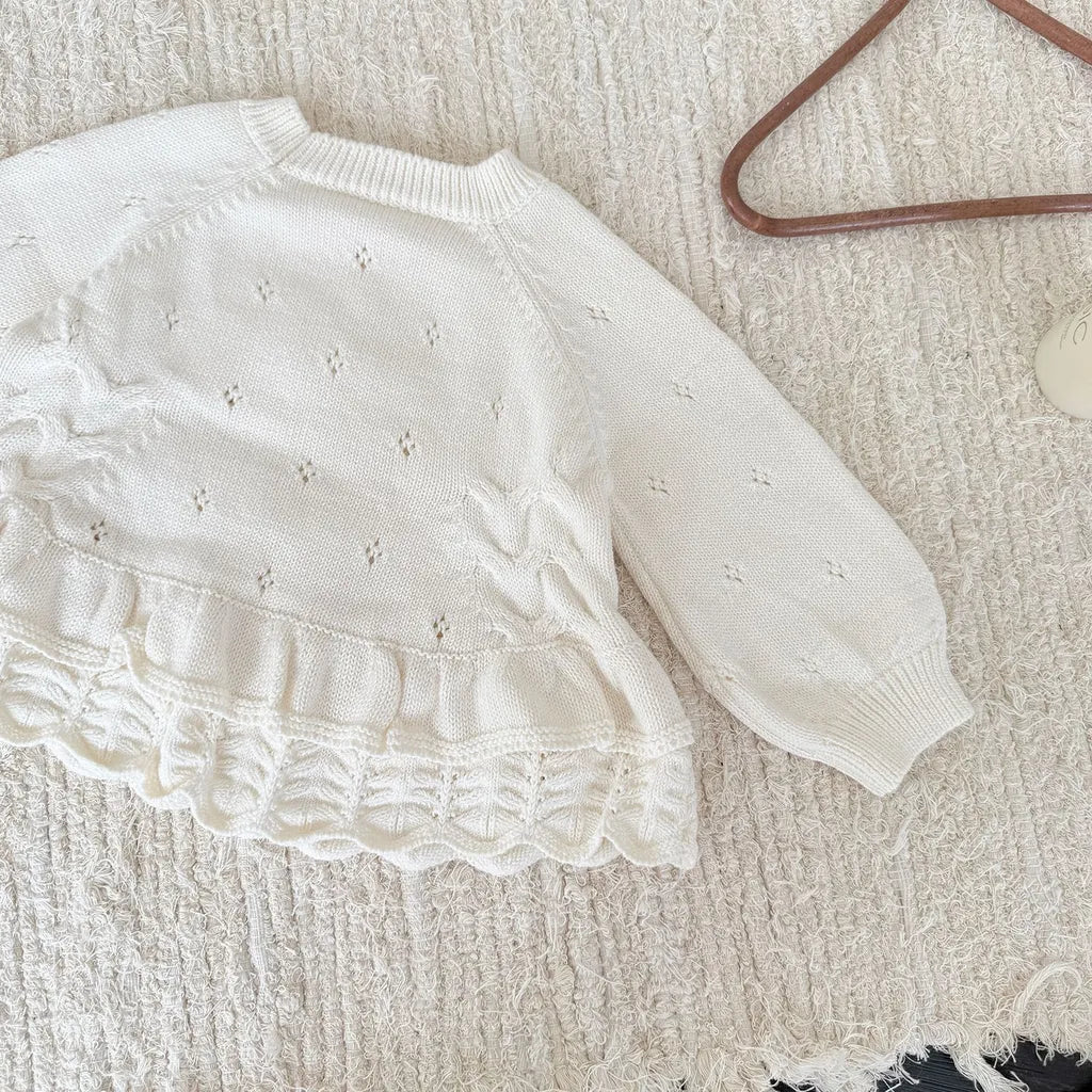 -フラワー刺繍フリルニットプルオーバー【mh0011148】 - mamahalo shop - ニット・セーター -  べビー服 - 子供服 - 男の子 - 女の子