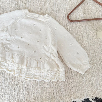 -フラワー刺繍フリルニットプルオーバー【mh0011148】 - mamahalo shop - ニット・セーター -  べビー服 - 子供服 - 男の子 - 女の子