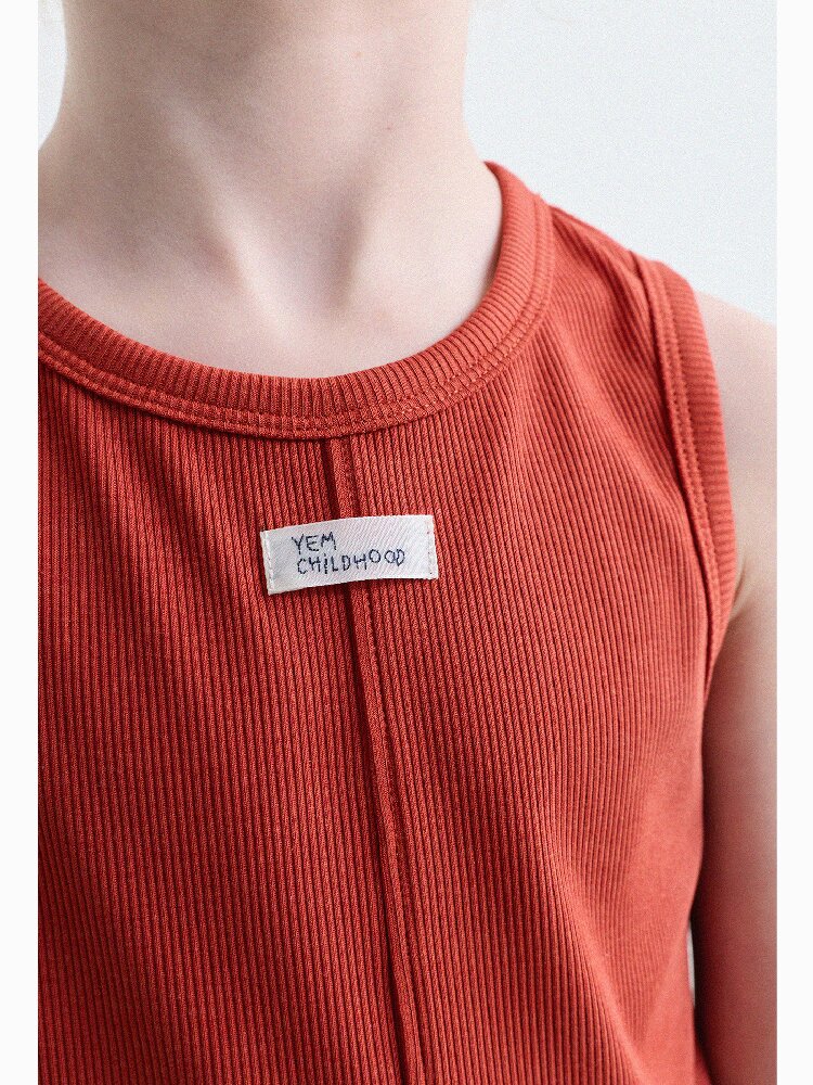 Ribbed Cotton Tank Top センターシーム ノースリーブトップス【mh0013190】
