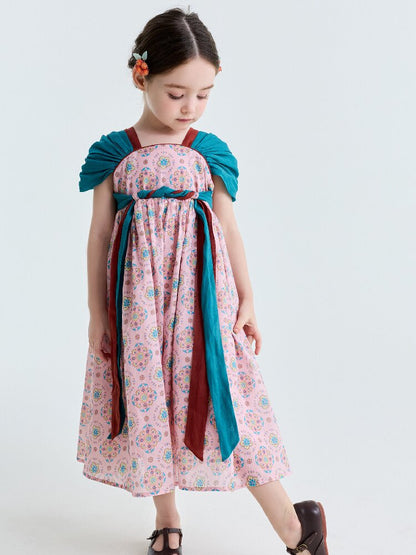 Ethnic Floral Print Dress オリエンタル調 プリントワンピース【mh0013172】