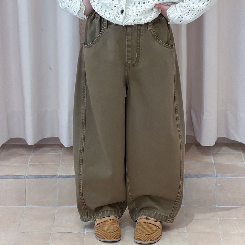 キッズ ジュニア ウォッシュ タック バルーン ボリュームパンツ【mh0014425】
