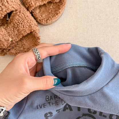 -長袖Tシャツ 裏起毛 ハイネック ドッグプリント インナー【mh0011417】 - mamahalo shop - 長袖Tシャツ -  べビー服 - 子供服 - 男の子 - 女の子