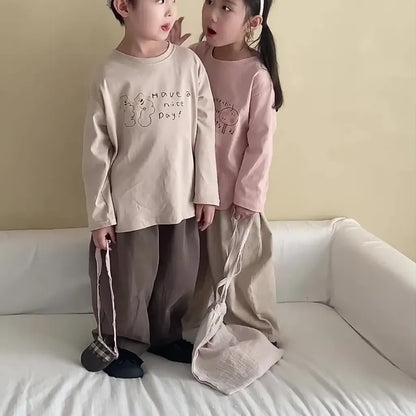 -手描き風イラスト長袖Tシャツ【mh0011229】 - mamahalo shop - 長袖Tシャツ -  べビー服 - 子供服 - 男の子 - 女の子