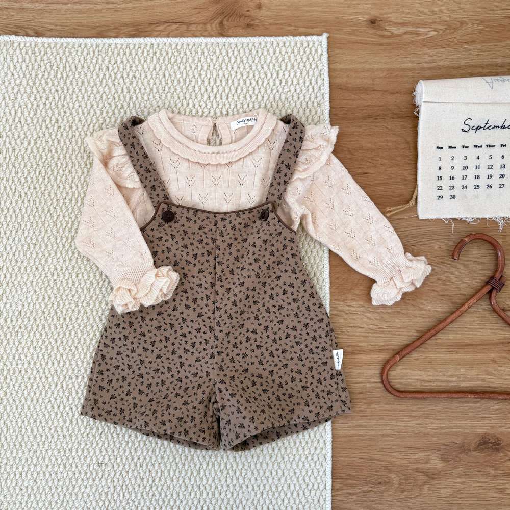 長袖ニット フリル襟 フリル袖 透かし編み ベビーセーター【mh0011507】