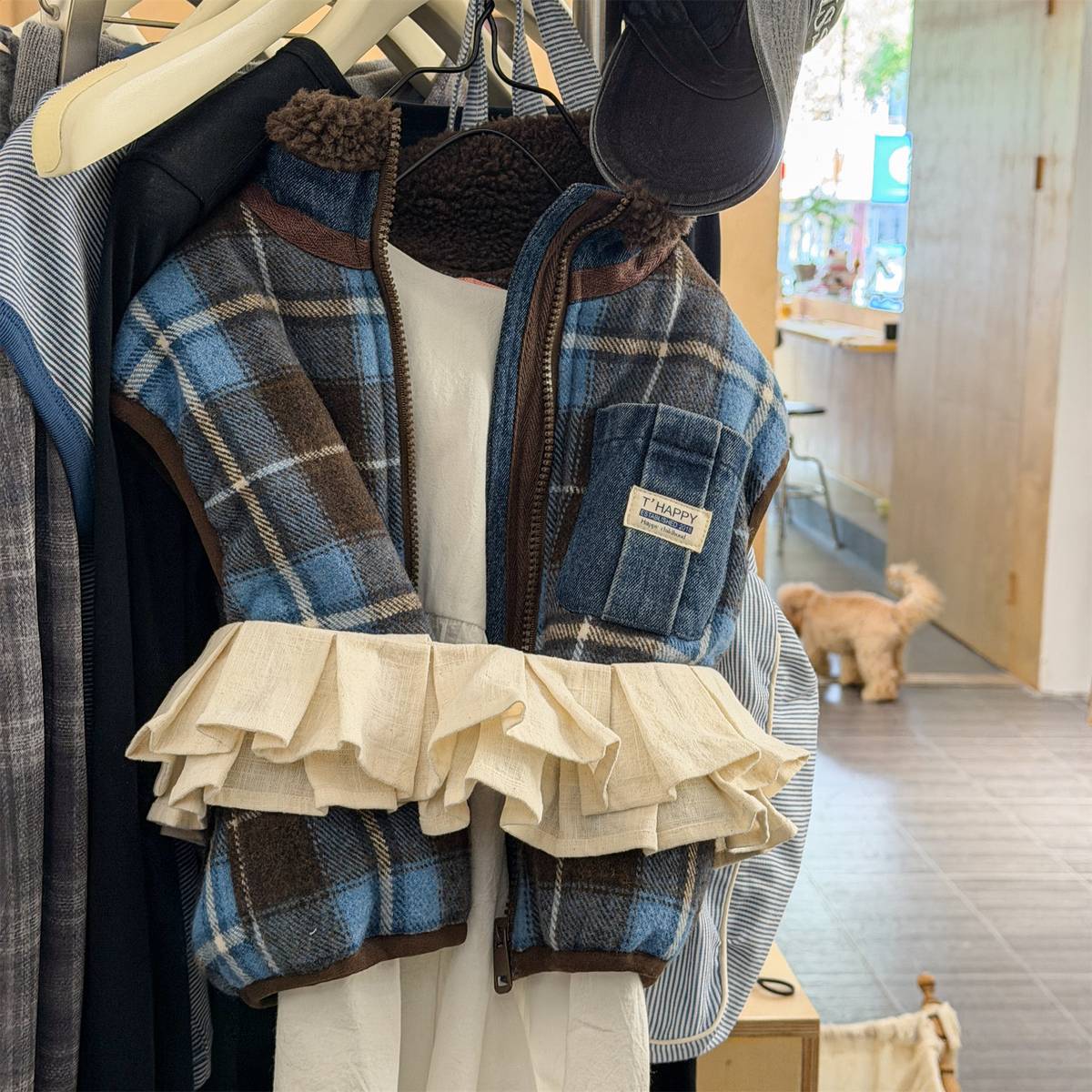 -チェック柄ベスト 裏ボア デニムポケット 中綿入り アウター【mh0011418】 - mamahalo shop - ベスト -  べビー服 - 子供服 - 男の子 - 女の子