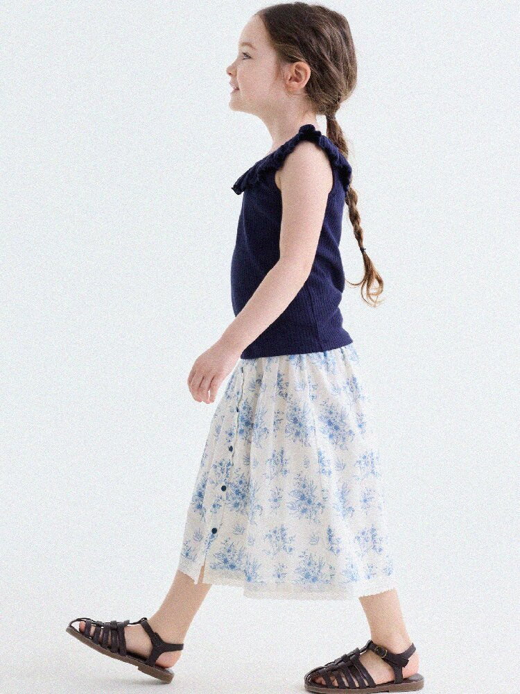 French Floral Lace Cotton Skirt レース ショートスカート【mh0013204】