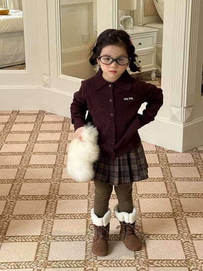 長袖ニットシャツ アルファベット刺繍 ポロシャツ【mh0011460】