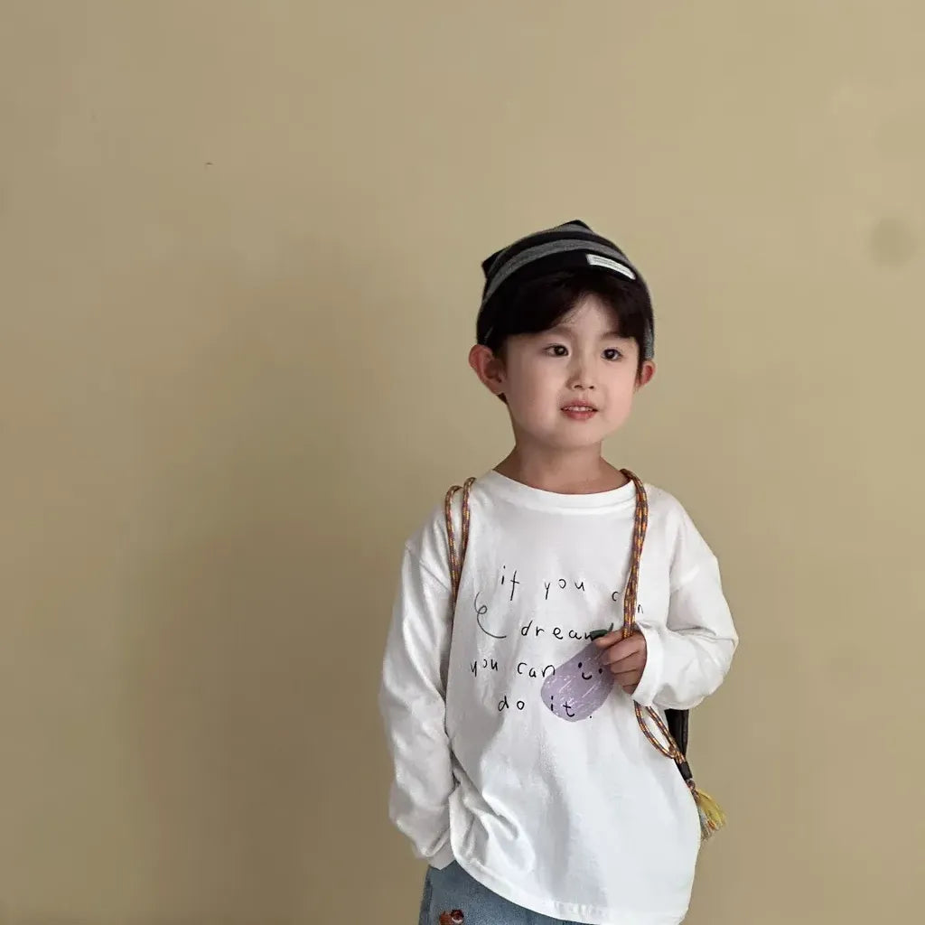 -手描き風イラスト長袖Tシャツ【mh0011229】 - mamahalo shop - 長袖Tシャツ -  べビー服 - 子供服 - 男の子 - 女の子