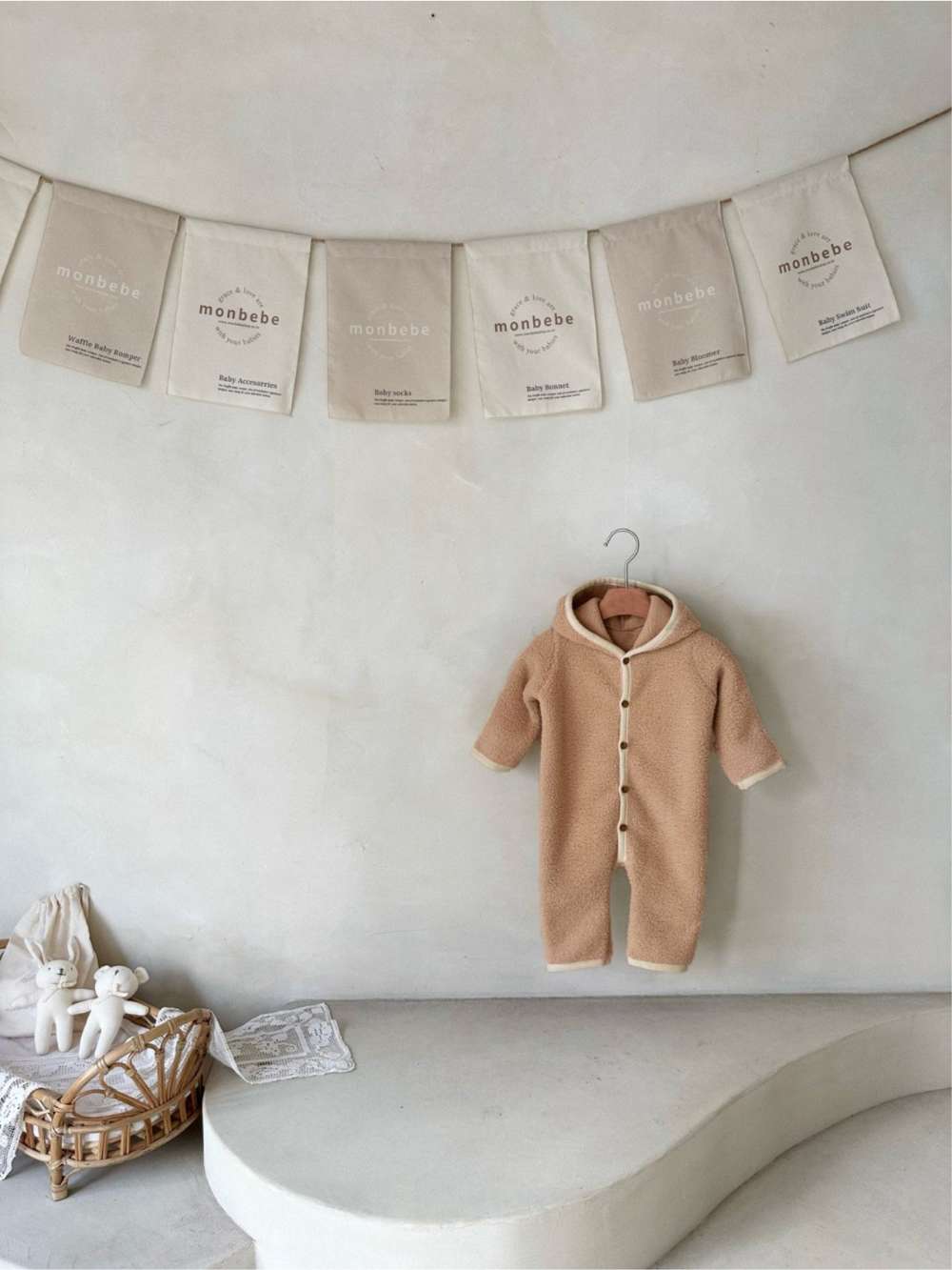 長袖もこもこフーディロンパース | フード付きボア | 防寒アウタージャンプスーツ【mh0011497】