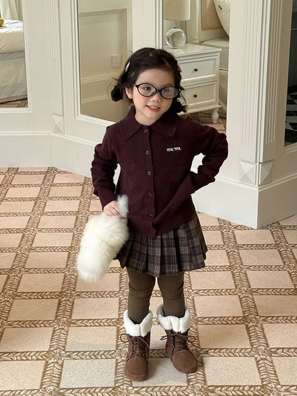 長袖ニットシャツ アルファベット刺繍 ポロシャツ【mh0011460】