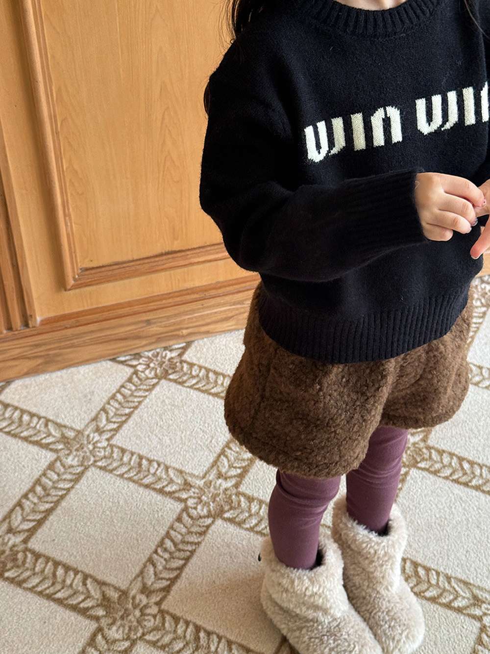 長袖セーター アルファベット刺繍 ラウンドネック プルオーバー【mh0011462】