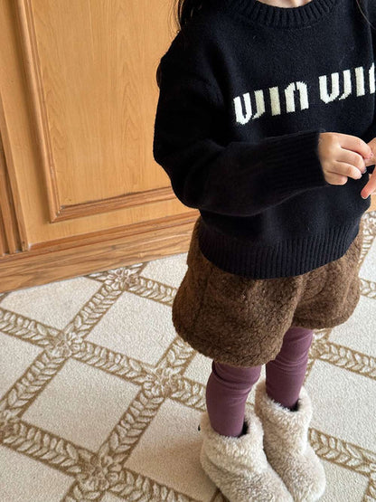 長袖セーター アルファベット刺繍 ラウンドネック プルオーバー【mh0011462】