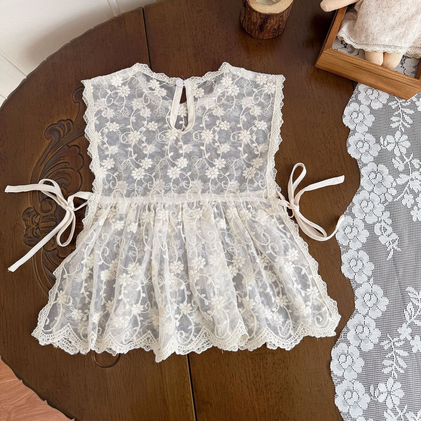 Lace Ruffle Hem Strap Vest レース フリル ヘム ストラップ ベスト【mh0012155】