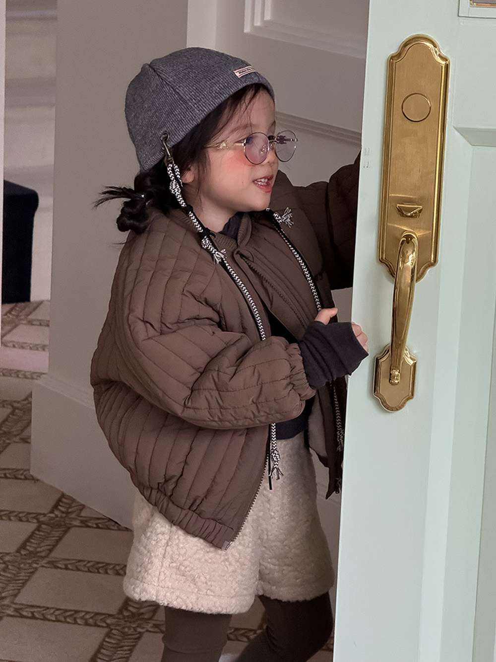 Long-sleeved quilted jacket | Padded and fully embroidered | Character print outerwear [mh0011467]