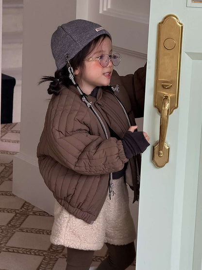 Long-sleeved quilted jacket | Padded and fully embroidered | Character print outerwear [mh0011467]