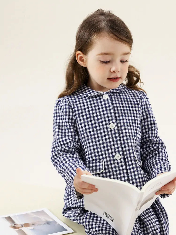 -フレンチスタイルチェックジャケット/ボックスプリーツスカート スーツ【mh0011299】 - mamahalo shop - 長袖セットアップ -  べビー服 - 子供服 - 男の子 - 女の子