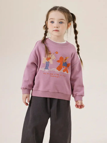 -アニマルプリント長袖スウェットトレーナー【mh0011297】 - mamahalo shop - トレーナー・フーディ -  べビー服 - 子供服 - 男の子 - 女の子