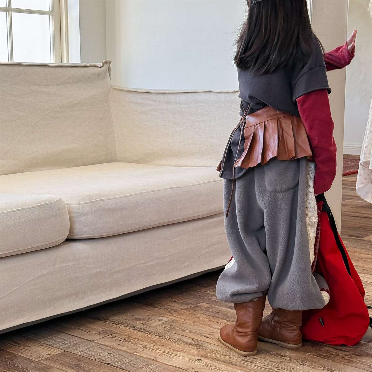 -フリーススウェットパンツ サイドレースデザイン あったか長ズボン【mh0011427】 - mamahalo shop - ロングパンツ・スウェットパンツ -  べビー服 - 子供服 - 男の子 - 女の子