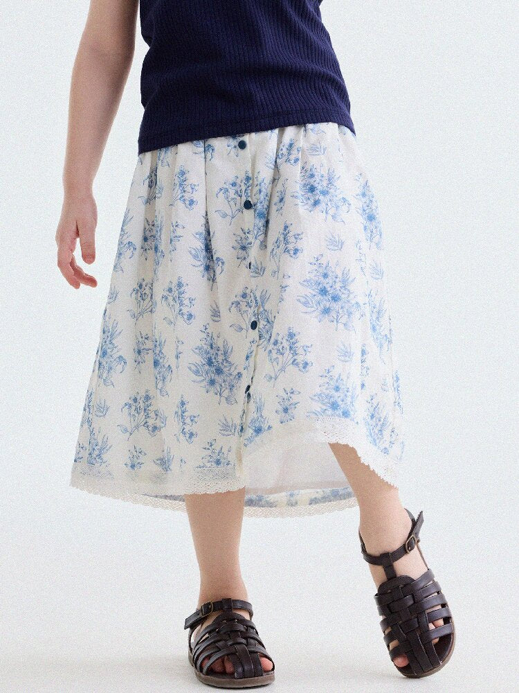 French Floral Lace Cotton Skirt レース ショートスカート【mh0013204】