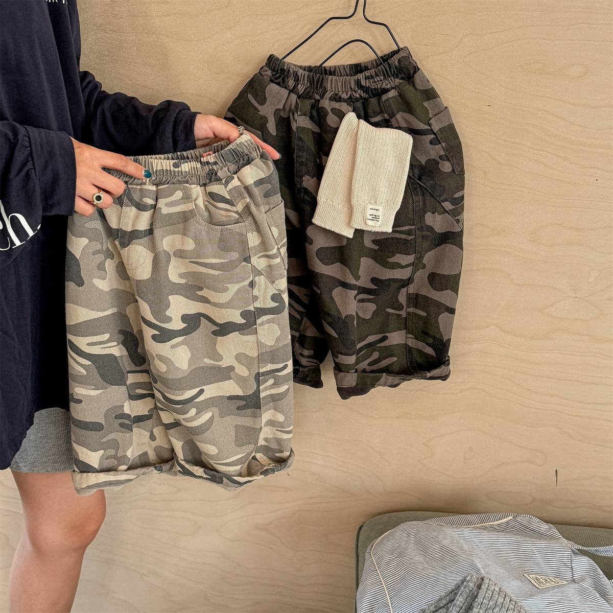 -カモフラ柄ロングパンツ 裏起毛 長ズボン カジュアルパンツ【mh0011414】 - mamahalo shop - ロングパンツ・スウェットパンツ -  べビー服 - 子供服 - 男の子 - 女の子