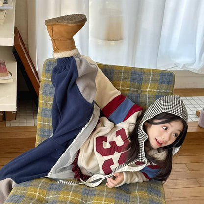 -長袖フリース プルオーバー ナンバーワッペン ハイネック スリーブデザイン【mh0011409】 - mamahalo shop - トレーナー・フーディ -  べビー服 - 子供服 - 男の子 - 女の子