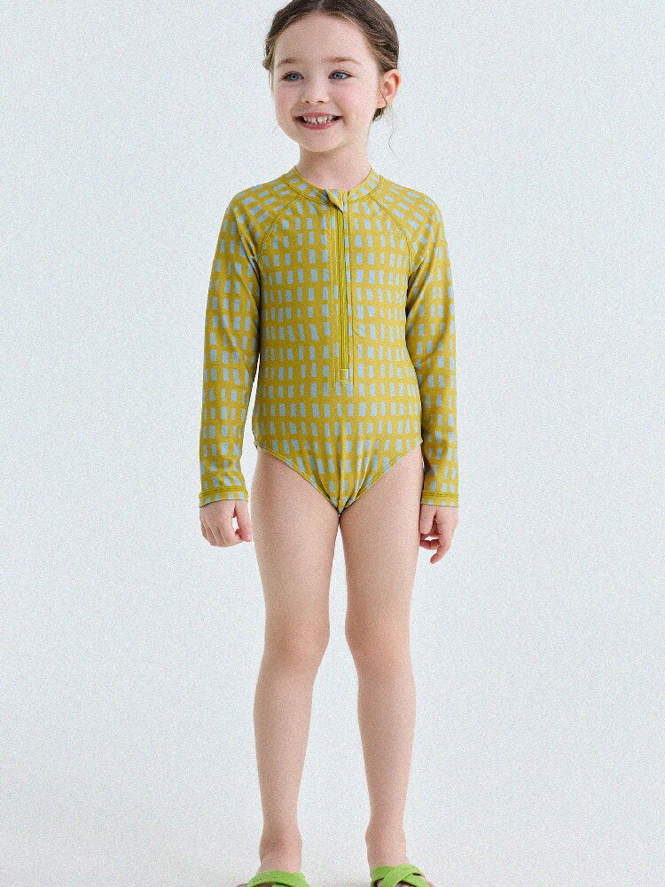 UPF50+ Sunscreen Long-Sleeved One-Piece Swimsuit ラッシュガード 長袖水着【mh0013191】