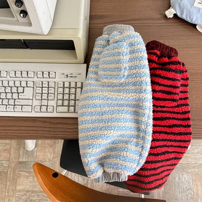 -ロングパンツ シープボア ボーダー柄 もこもこボア 長ズボン【mh0011400】 - mamahalo shop - ロングパンツ・スウェットパンツ -  べビー服 - 子供服 - 男の子 - 女の子