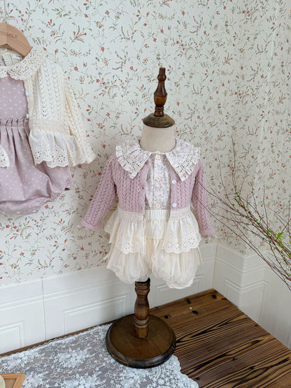 Floral Twill Suspender Romper 花柄 ツイル サスペンダー ロンパース【mh0012154】