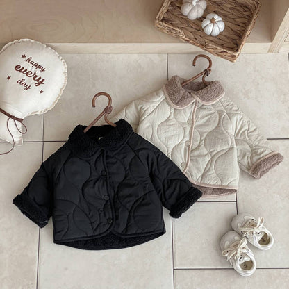 -中綿ジャケット キルティング ボア襟 あったか ボア裏地 防寒 アウター【mh0011397】 - mamahalo shop - ショートコート・ジャケット・ジャンパー -  べビー服 - 子供服 - 男の子 - 女の子