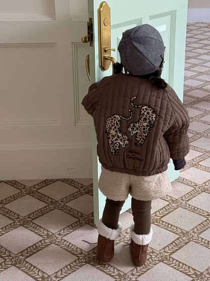 Long-sleeved quilted jacket | Padded and fully embroidered | Character print outerwear [mh0011467]