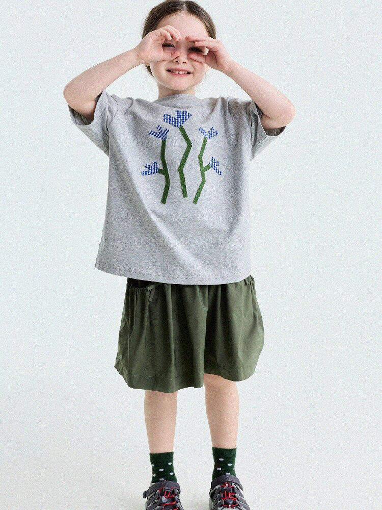 Camiseta de Manga Corta con Letras Aplicadas 【mh0013192】