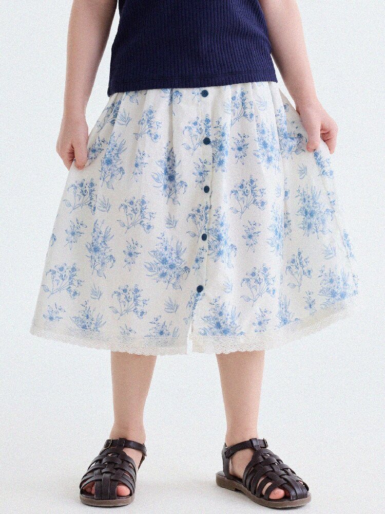 French Floral Lace Cotton Skirt レース ショートスカート【mh0013204】