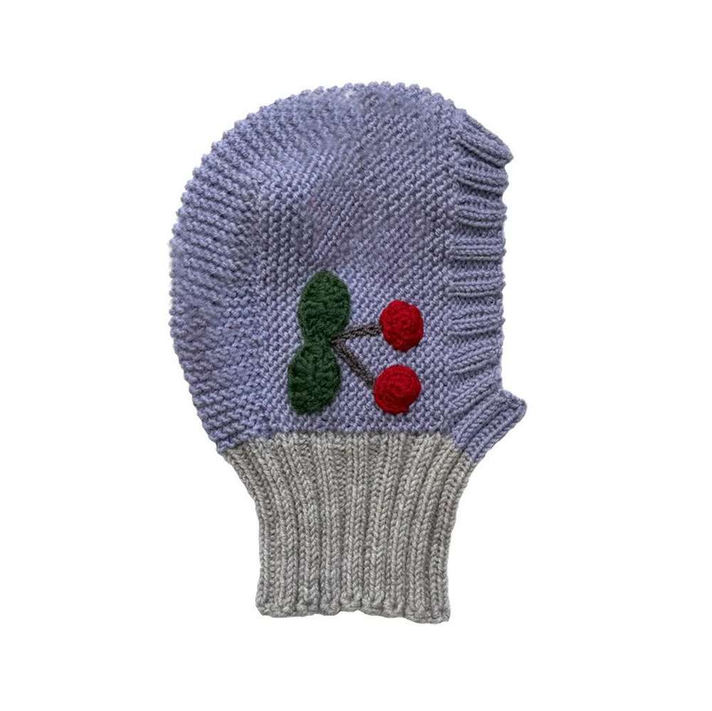 Knit hat/headband with flower crochet embroidery, perfect for warmth and protection for babies and kids [mh0011553]