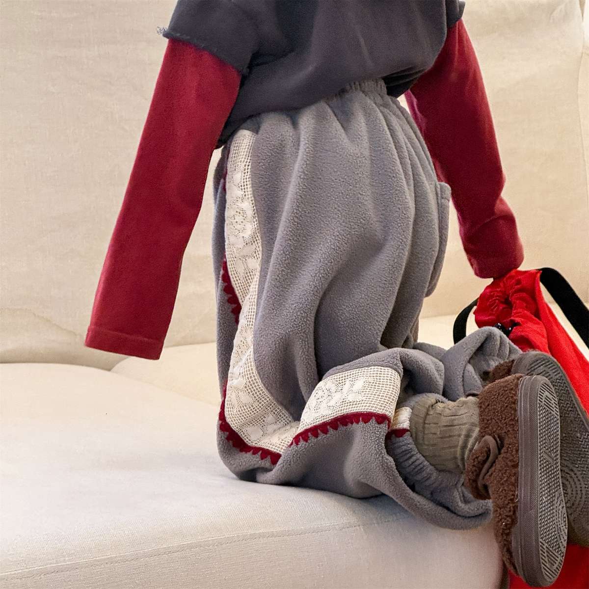 -フリーススウェットパンツ サイドレースデザイン あったか長ズボン【mh0011427】 - mamahalo shop - ロングパンツ・スウェットパンツ -  べビー服 - 子供服 - 男の子 - 女の子