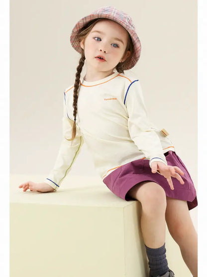 -切り替えステッチ長袖Tシャツ【mh0011300】 - mamahalo shop - 長袖Tシャツ -  べビー服 - 子供服 - 男の子 - 女の子