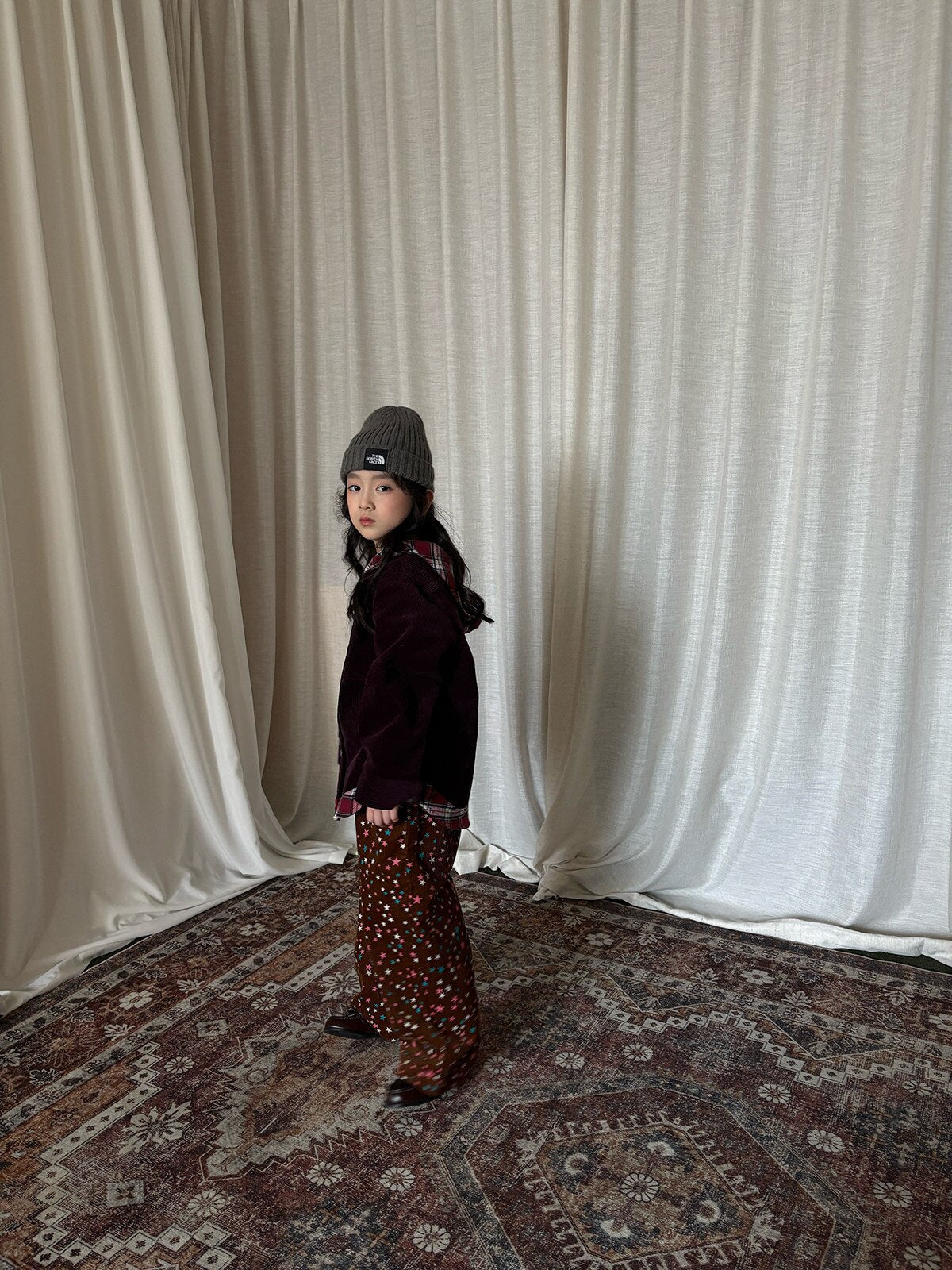 yummy&rocky | Star Print Cotton Corduroy Pants 星柄コーデュロイストレートパンツ【mh0020101】