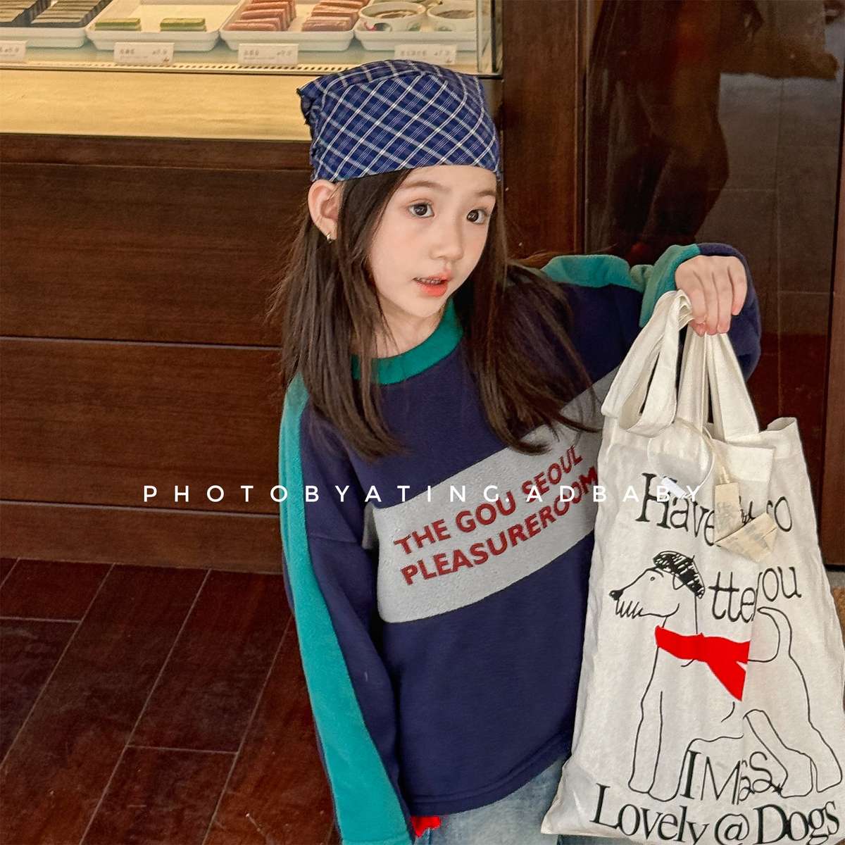 -長袖フリース ラグラン袖 プリントロゴ クルーネック トップス【mh0011426】 - mamahalo shop - 長袖Tシャツ -  べビー服 - 子供服 - 男の子 - 女の子