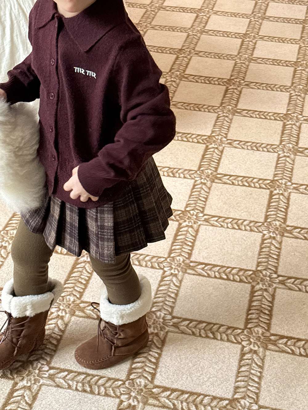 長袖ニットシャツ アルファベット刺繍 ポロシャツ【mh0011460】