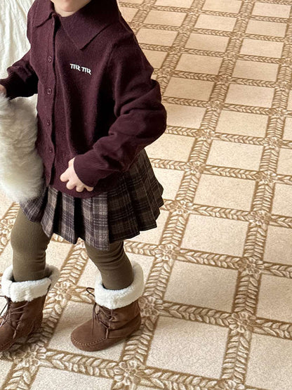 長袖ニットシャツ アルファベット刺繍 ポロシャツ【mh0011460】