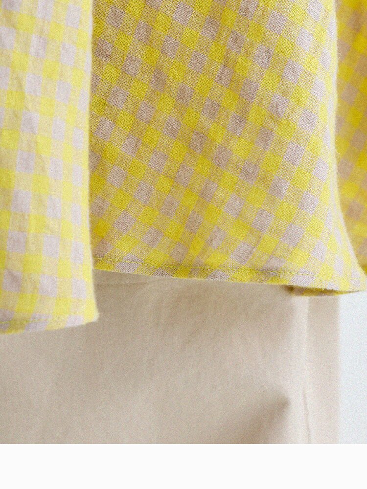 Gingham Plaid Linen Sundress チェック ノースリーブワンピース【mh0013186】
