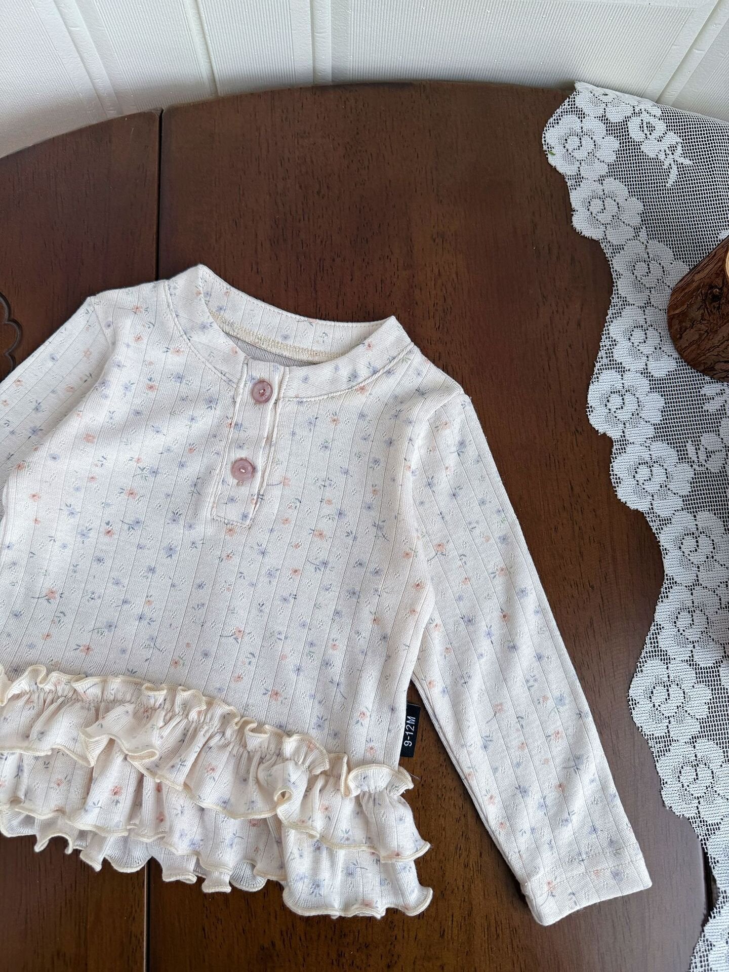 Floral Print Knitted T-Shirt 花柄 ニット Tシャツ ドールカラー【mh0012159】