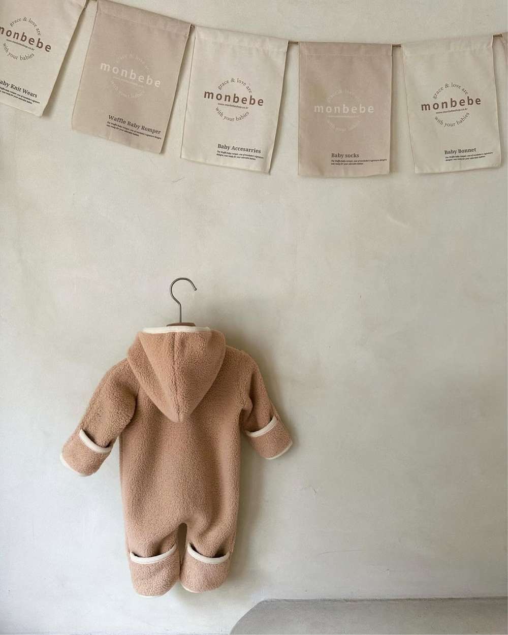 長袖もこもこフーディロンパース | フード付きボア | 防寒アウタージャンプスーツ【mh0011497】