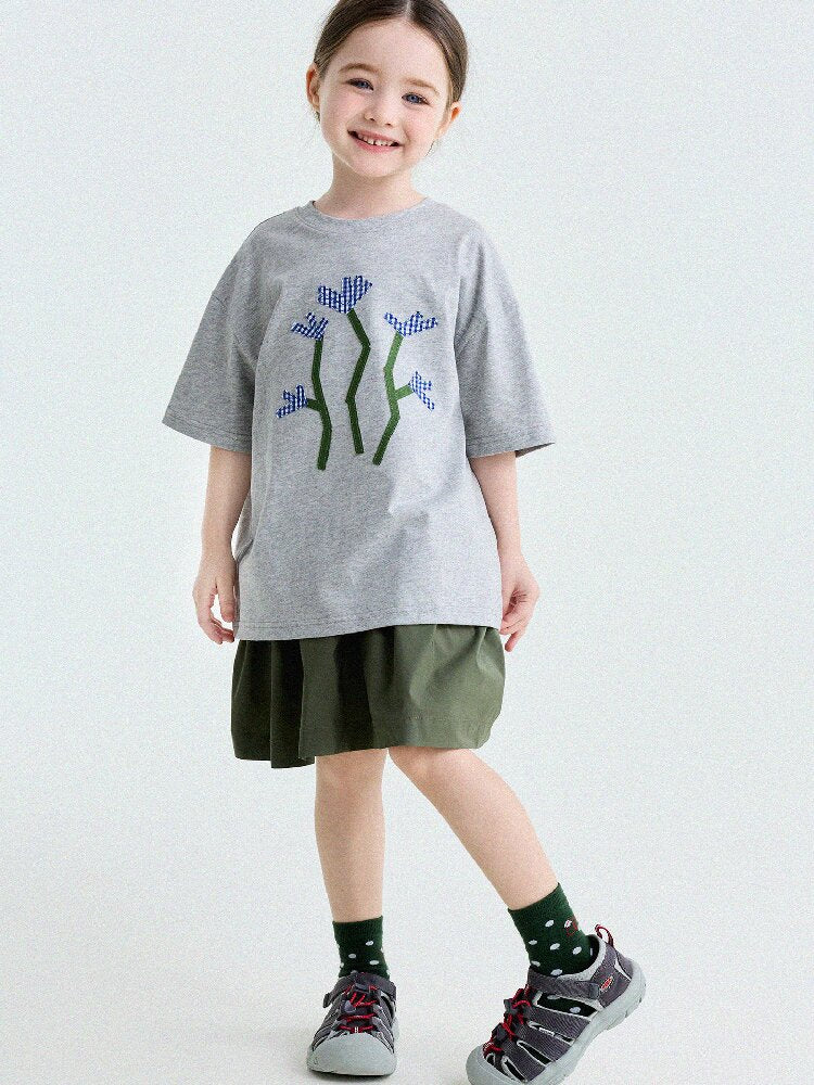 Camiseta de Manga Corta con Letras Aplicadas 【mh0013192】