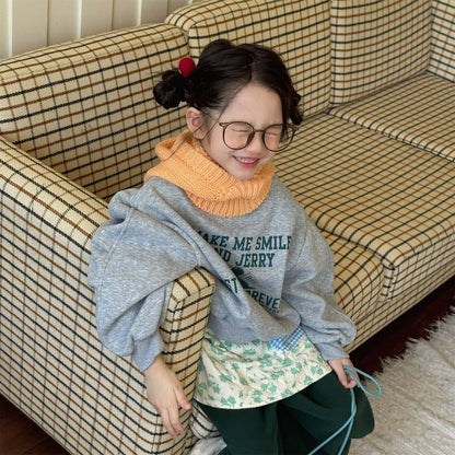 -長袖スウェットトレーナー 裏起毛 プリントロゴ入り カジュアルトップス【mh0011399】 - mamahalo shop - トレーナー・フーディ -  べビー服 - 子供服 - 男の子 - 女の子