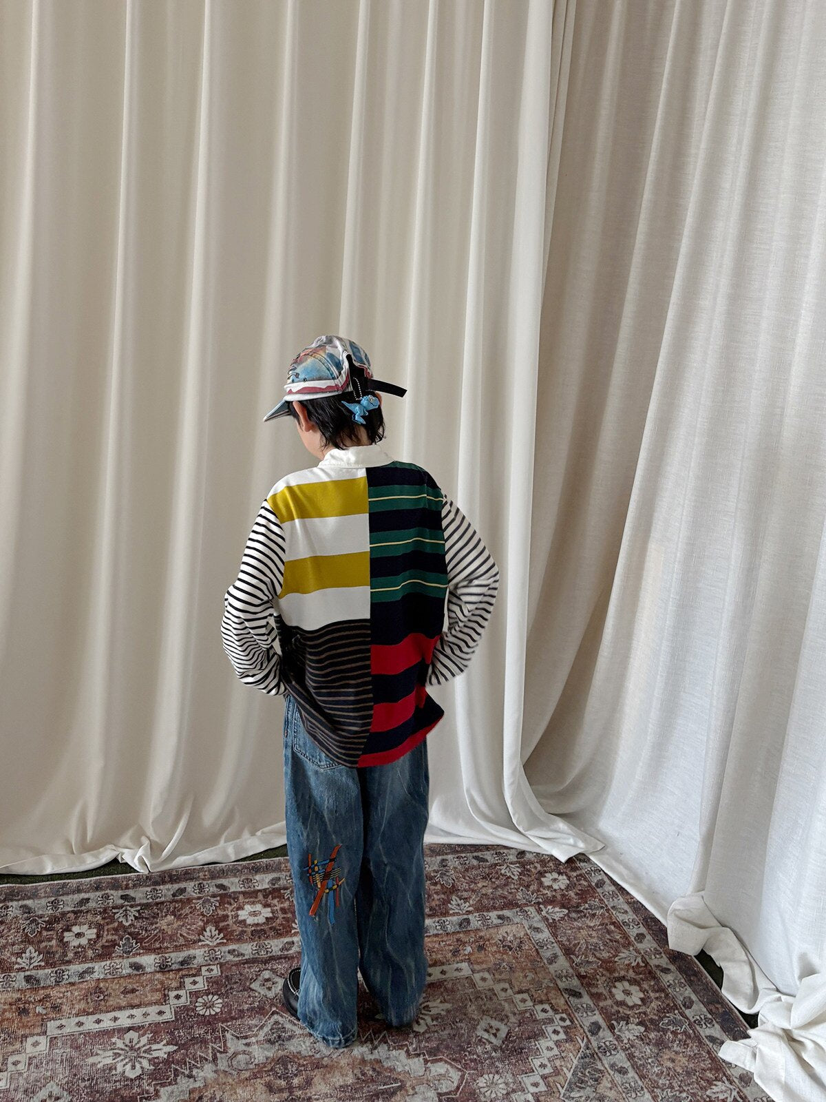 yummy&rocky | Embroidered Ripped Heavy Jeans 刺繍クラッシュ加工ヘビーデニム【mh0020107】