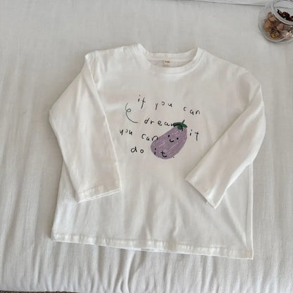 -手描き風イラスト長袖Tシャツ【mh0011229】 - mamahalo shop - 長袖Tシャツ -  べビー服 - 子供服 - 男の子 - 女の子